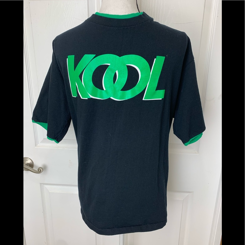 KOOL Vintage Single Stitch T-Shirt Mens Large Black Green Tobacco Advertisement